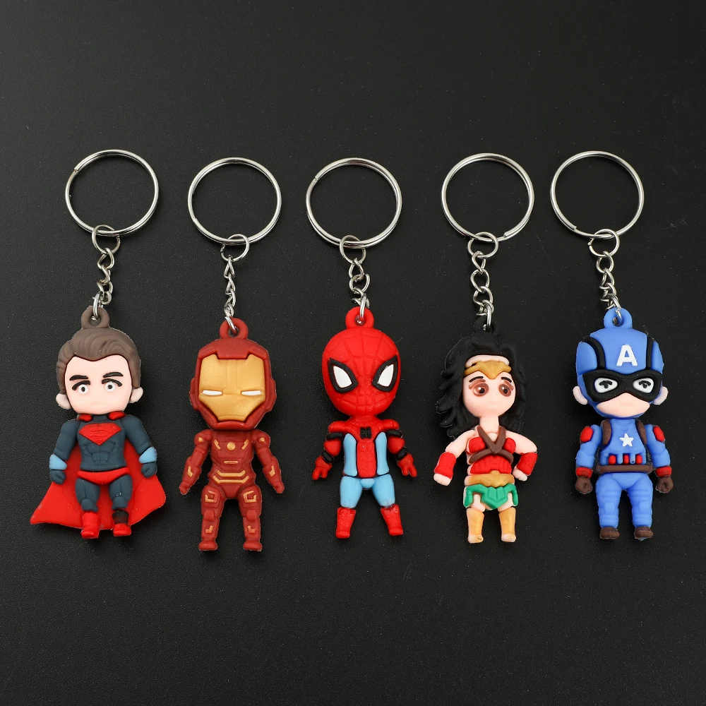 

Disney Marvel Cute Figure Pendant Keychain Avengers Accessories for Car Keys Superhero Cartoon Keychain for Backpack Decoration