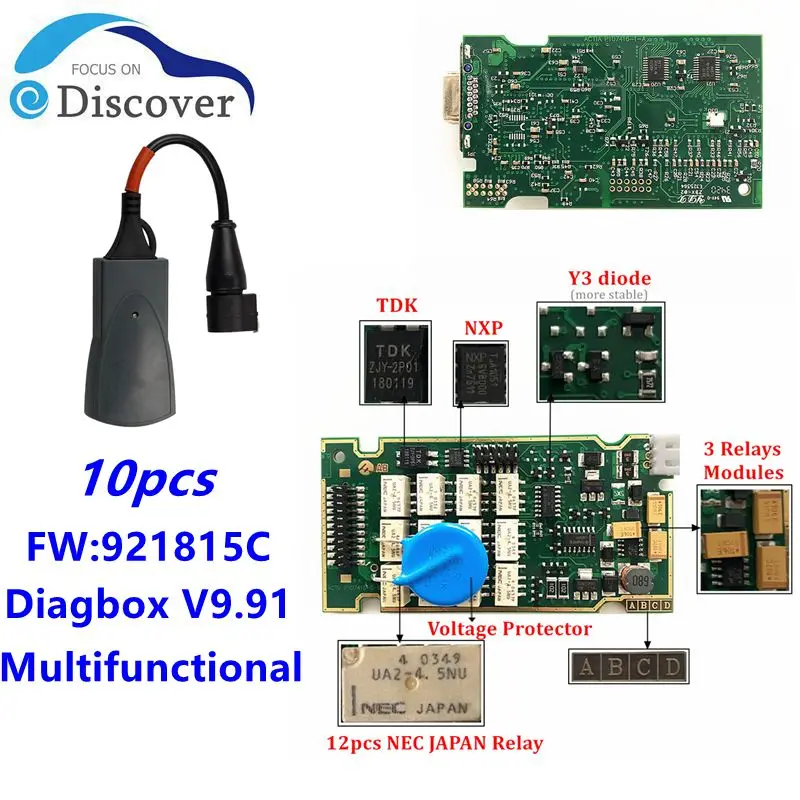10 шт., Автомобильный сканер Lexia3 921815C PP2000 для Citroen/Peugeot