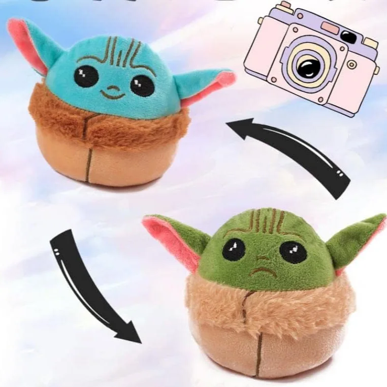Выкидная искусственная плюшевая игрушка двусторонняя кукла Yoda Stitch