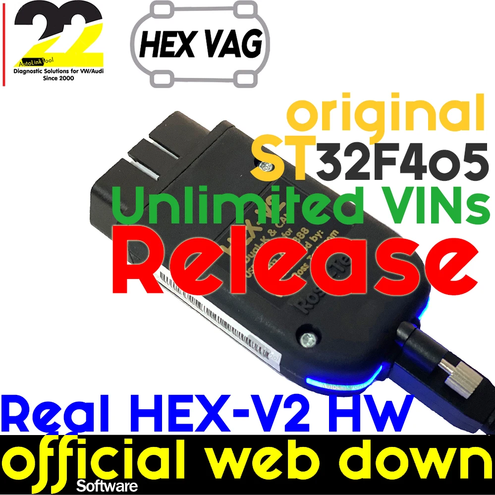 

Real Hex V2 Hardware Usb Interface For Vag Com VAGCOM 21.9.0 Professional VAG Diagnostic Coding Function HEX-V2 Update Unlimits