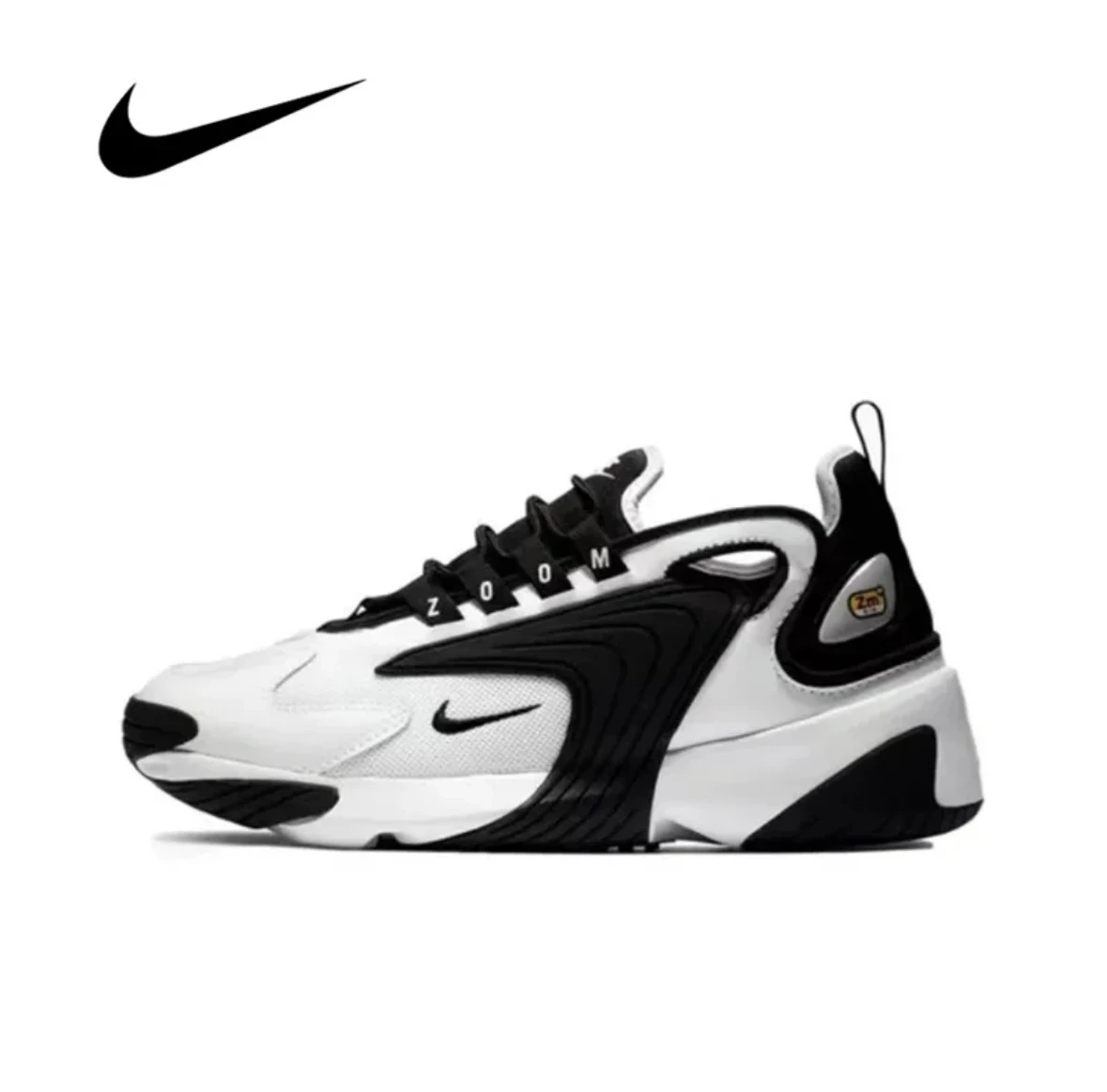 Оригинальные мужские кроссовки Nike Zoom 2K износостойкие дышащие черно-белые с