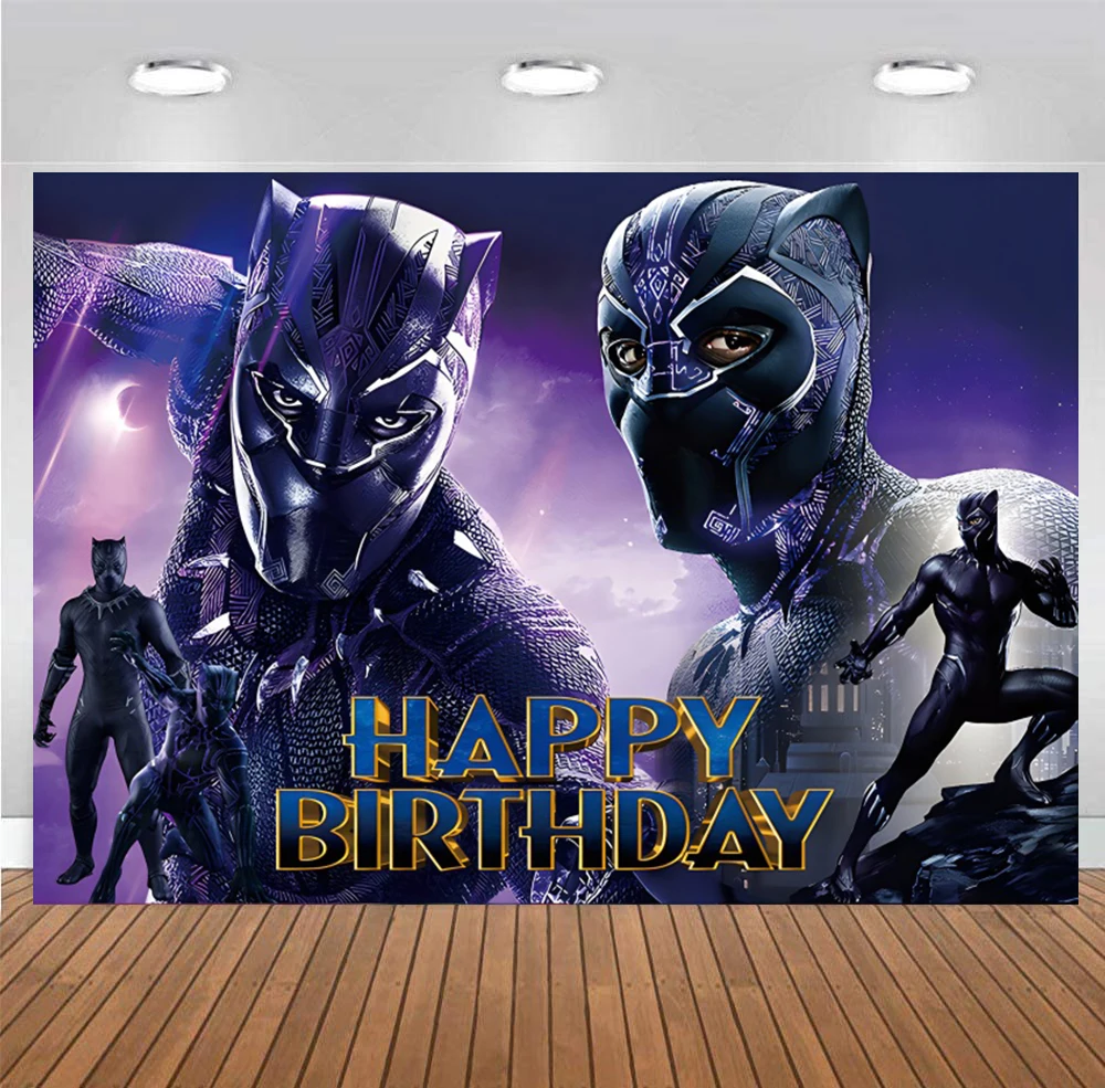Фон с изображением супергероев Диснея черной Пантеры украшение для вечеринки в