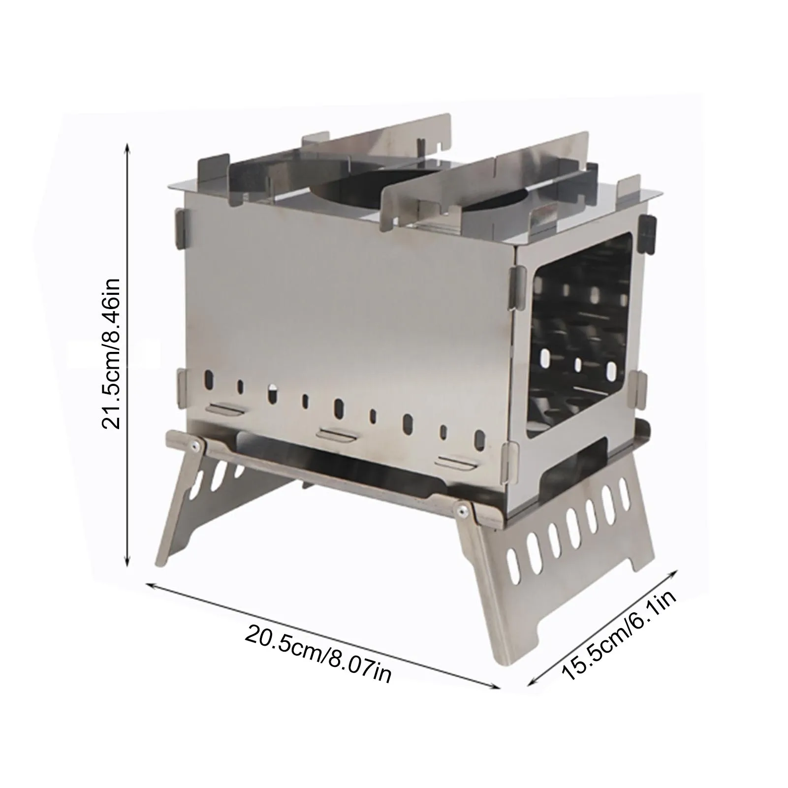 BBQ Charcoal Grill Wood Burning Camping Stove Folding Backpacking Practical Cooking Essential For Picnic |