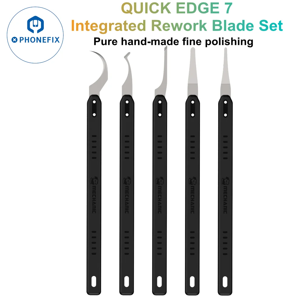 

QUICK EDGE 7 чистых ручных полированных лезвий, нож для материнской платы мобильного телефона, скребок IC, нож для удаления клея с краями экрана процессора, инструмент