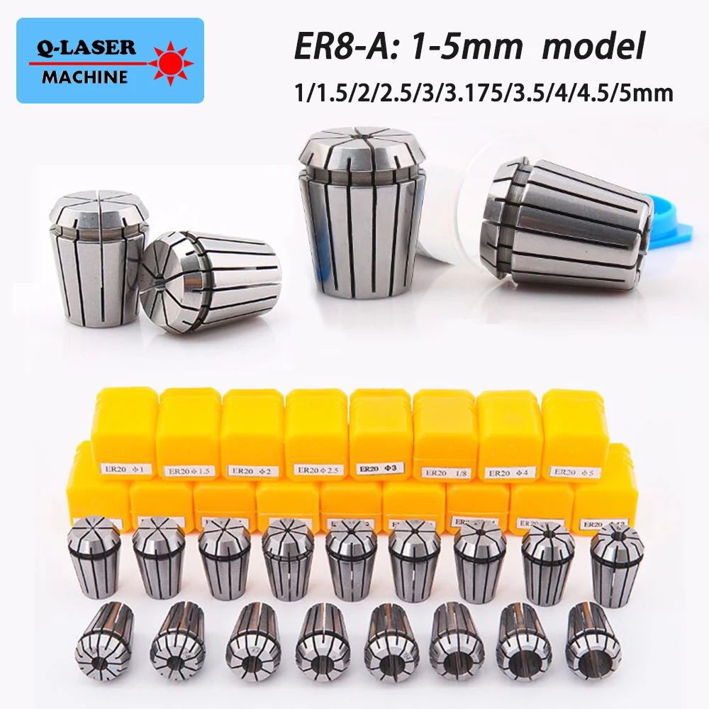 

Зажимной патрон HAOJIAYI шпиндель с ЧПУ ER8A Набор держателей для токарного станка 1-5 мм для ЧПУ гравировального фрезерного станка пены