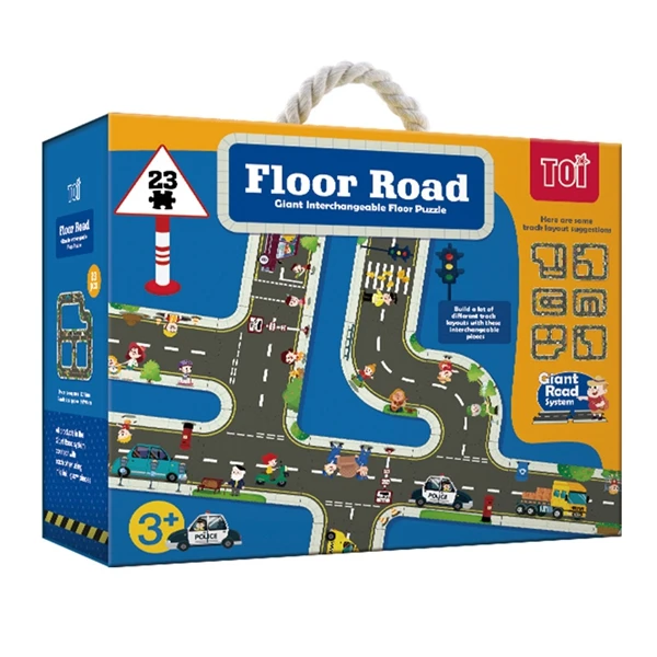 

Toi Children Early Educational Kids Colorful Cartoon Baby Interesting Handmade Kids Paper Floor Jigsaw Puzzle Game Toy
