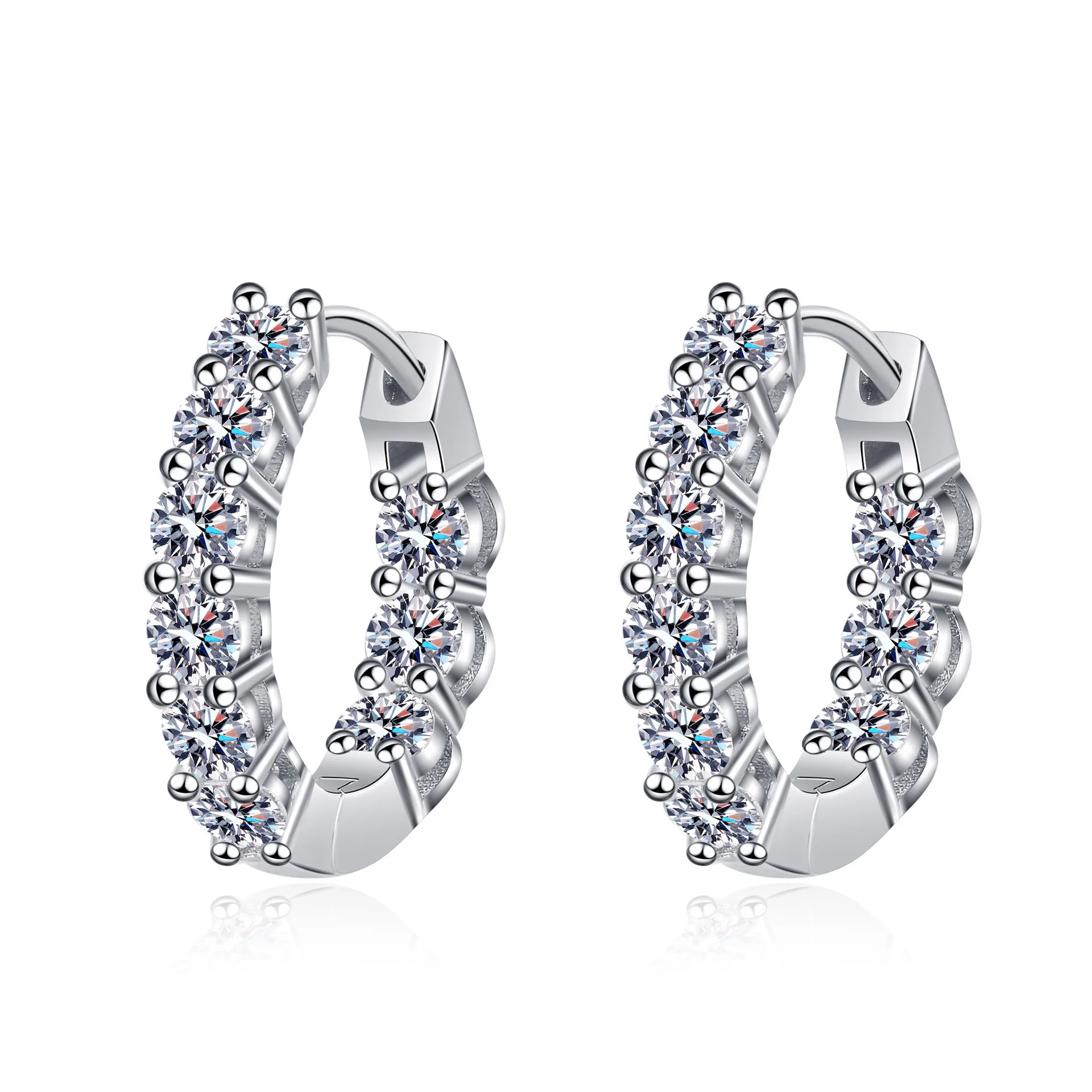 

Aisne 1.8 ct Real VVS D Color Moissanite Stud Earrings For Women Top Quality 100% 925 Sterling Silver Sparkling Wedding Jewelry