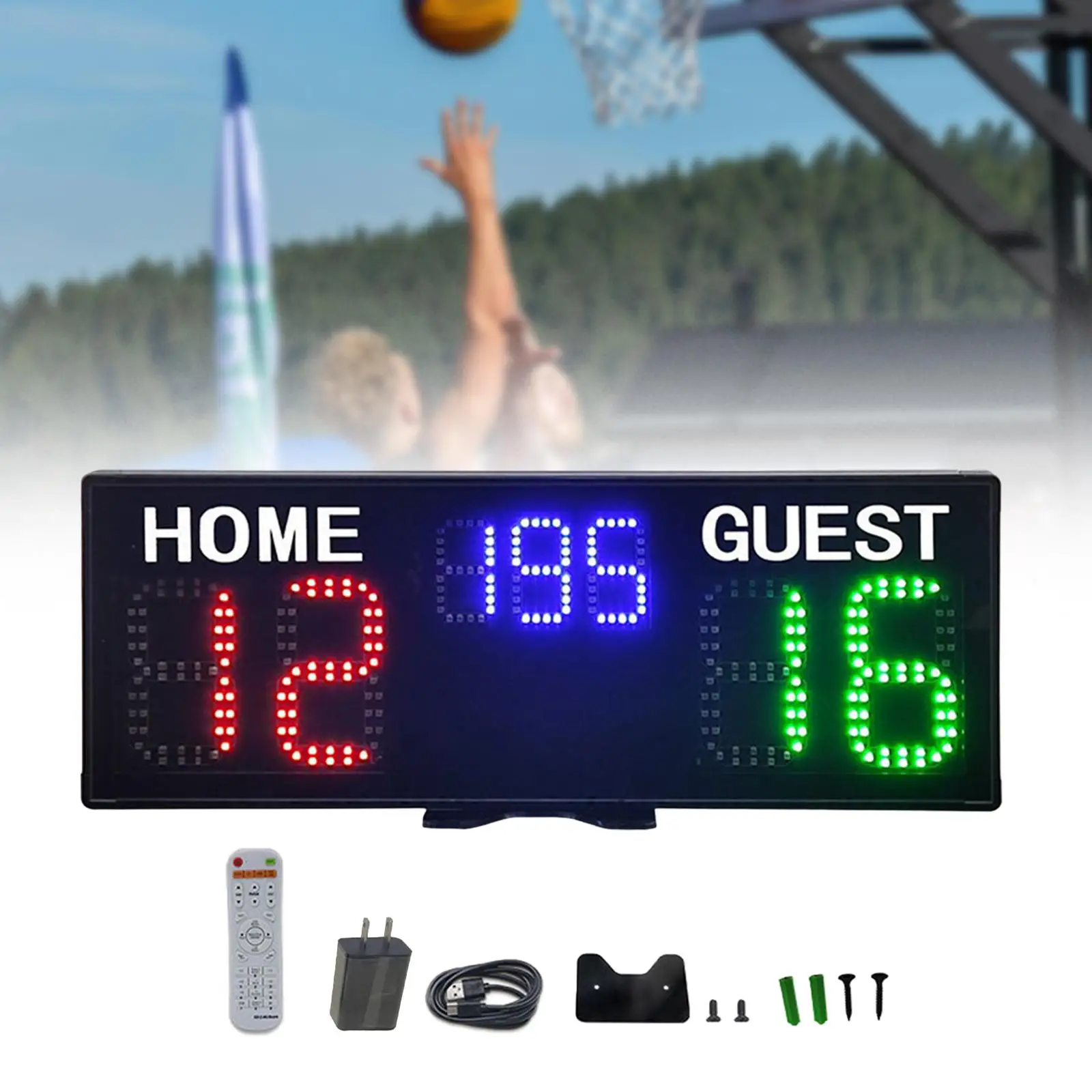 Electronic Basketball Scoreboard 7 Digit Score Clock Keeper