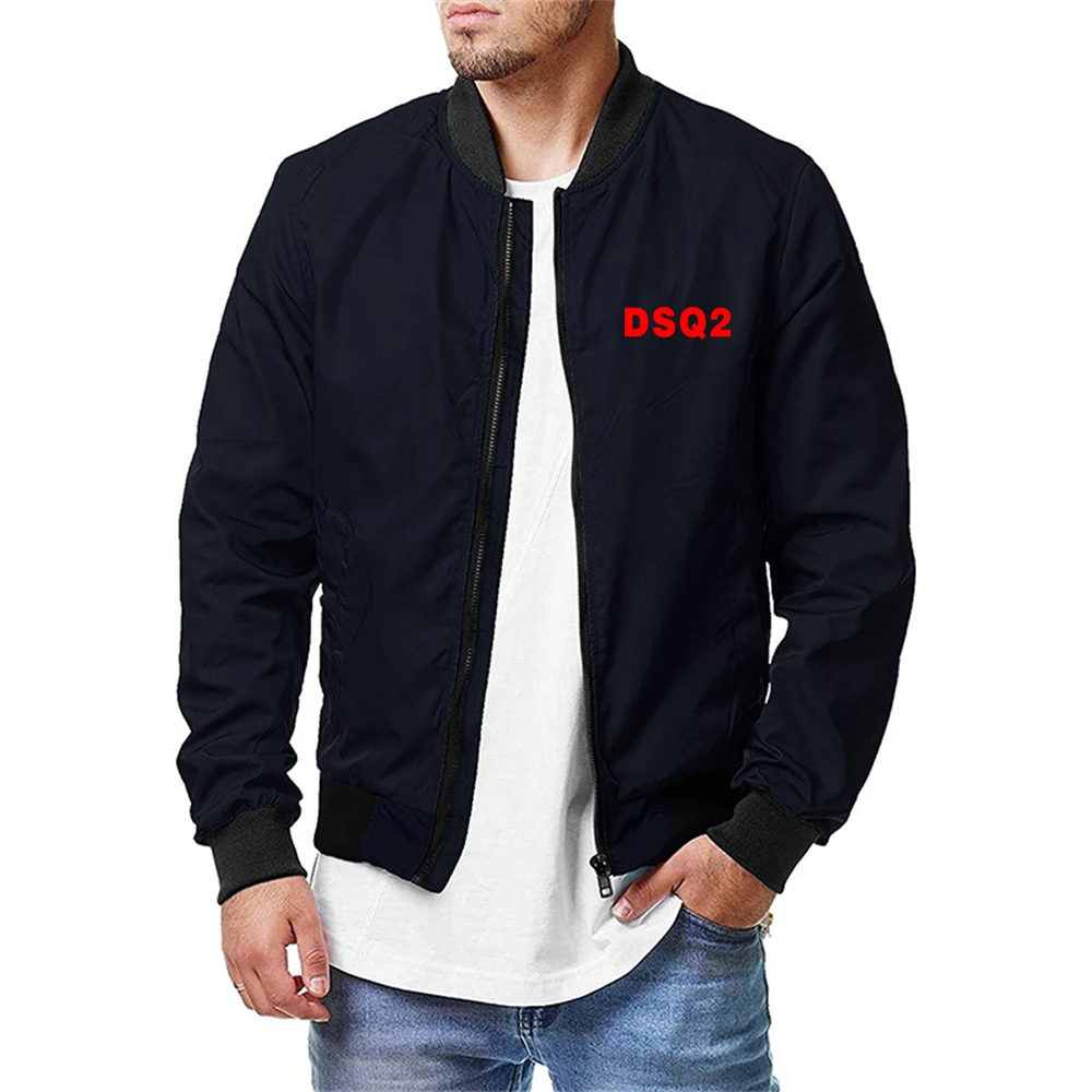 

Spring Autumn New Zipper Casual Fashion Jacket Men's DSQ2 Brand Military Coat Outdoor Street Clothing Windbreaker Male Jacket