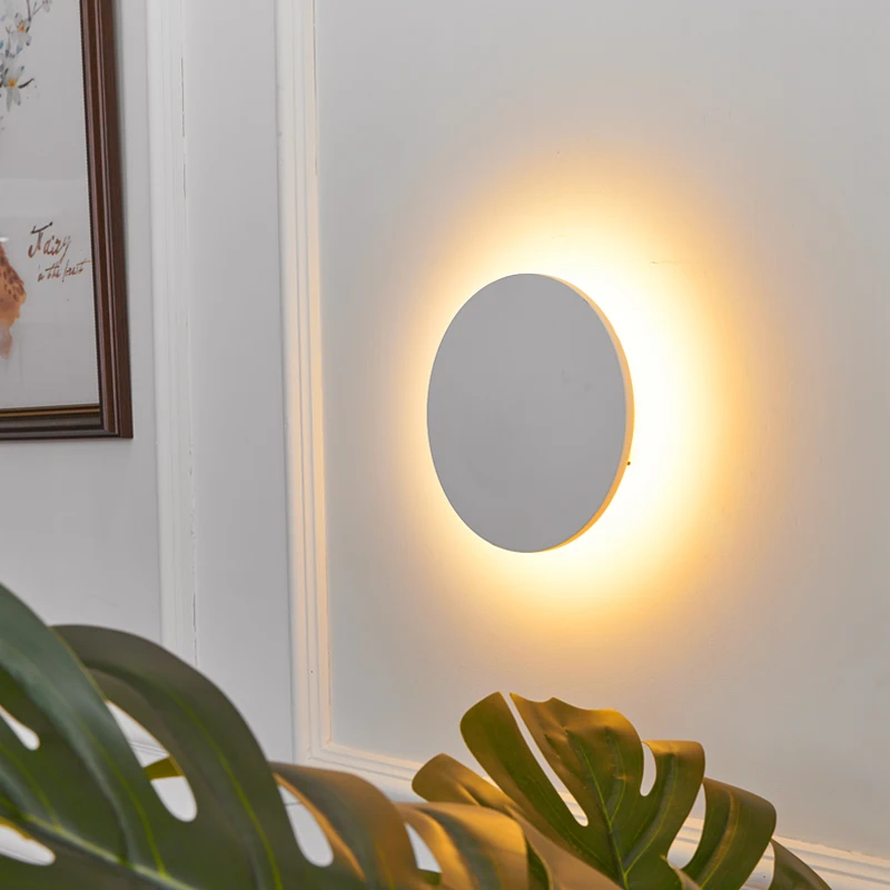 

redondas LED para interiores aplique moderno para Loft, dormitorio, luces de pared, aplique aluminio blanco/negro para cabecera
