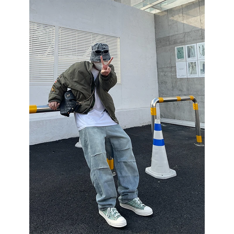 Fashion Men's Jeans Vintage Washed Men's Pants Loose Fit Jeans Korean Fashion Streetwear Y2k Clothes Brand Jeans Jeans Aestethic