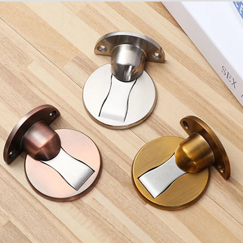 

1Pcs Magnetic Door Stops 304 Stainless Steel Door Stopper Hidden Door Holders Catch Floor Nail-free Doorstop Furniture Hardware