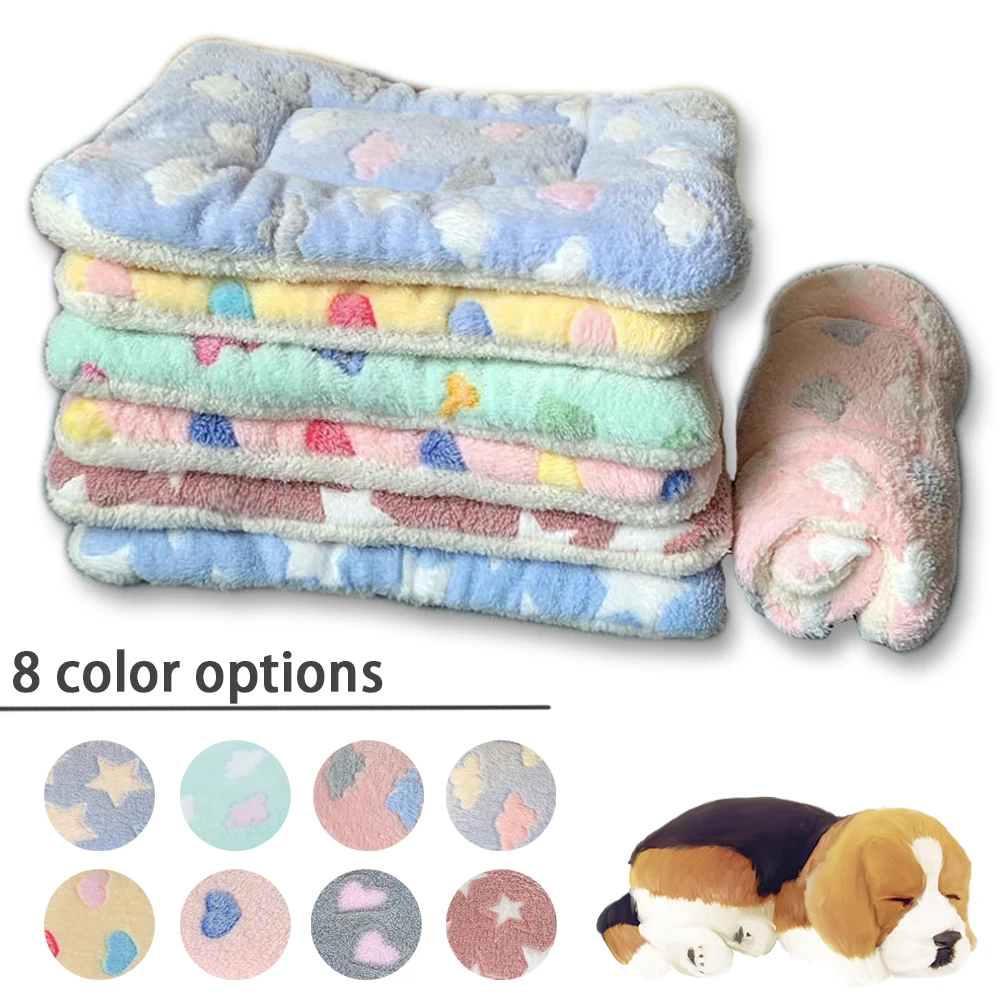 Soft Thickened Pet Pad Flannel Dog Cat Blanket Bed Mat for Puppy Chihuahua Sleeping Cushion Winter Keep Warm Household Rug