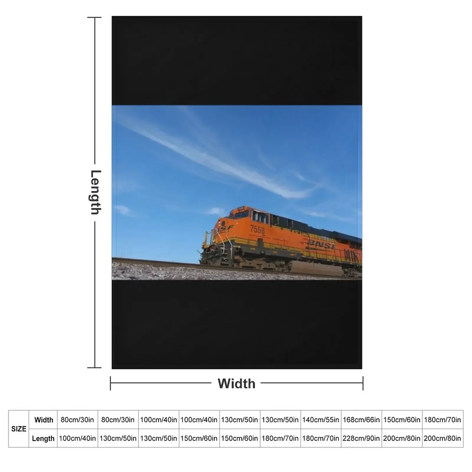 Фото BNSF # 7558 GE ES44DC Locomotive Leading 6K Throw Blanket, милый плед из фланелевой ткани, винтажный, тонкий, персонализированный подарок. №2