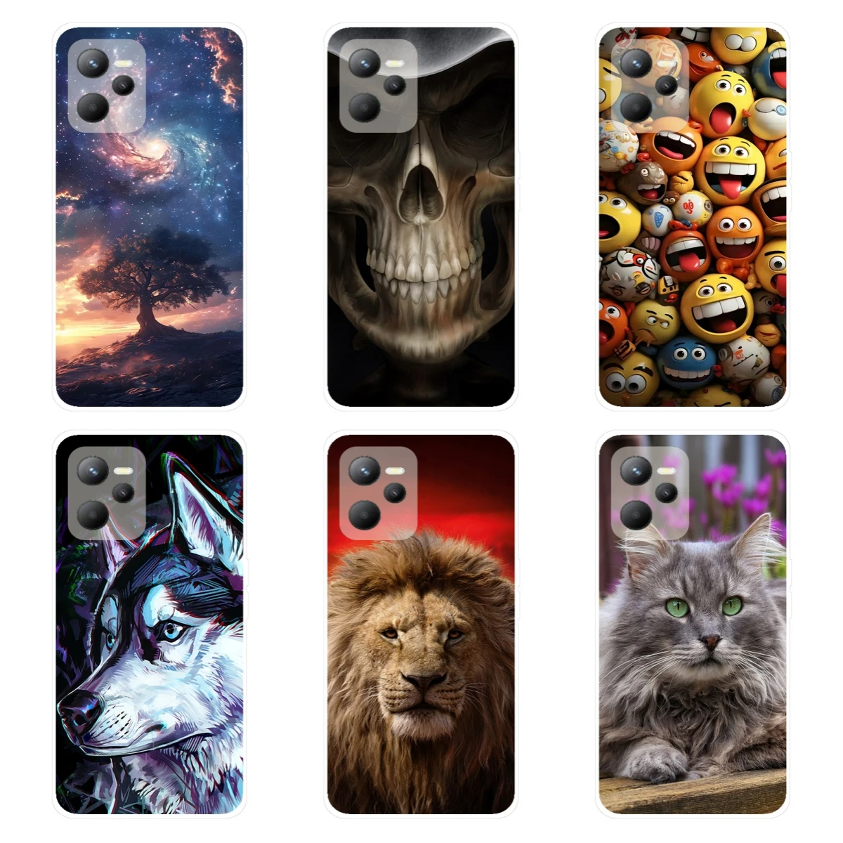 Для Realme C35 чехол RMX3511 милый кот мультфильм Мягкие силиконовые чехлы 6 ''чехол