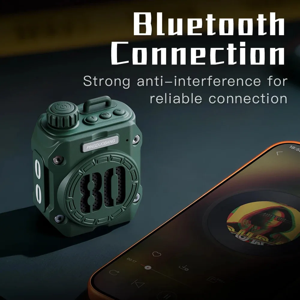 Фото Портативная Bluetooth-колонка в стиле меха для улицы, мини-радио, Hi-Fi музыкальная колонка, беспроводной музыкальный плеер с гнездом для TF-карты, зарядка Type-C №4