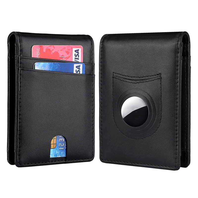 

Wallet Card Holder for airtag Slim Bifold Short Wallets ID Cards for CASE Carbon Firber Texture for Women Men
