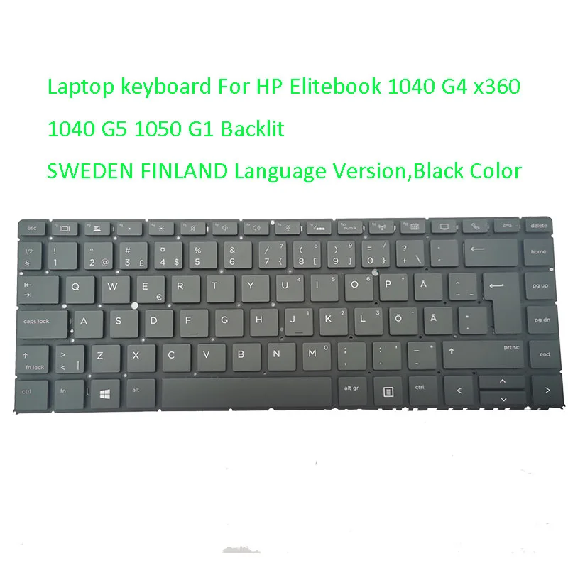 Шведская финская клавиатура SWE-FIN для ноутбука HP Elitebook 1040 G4 x360 G5 1050 G1 с подсветкой
