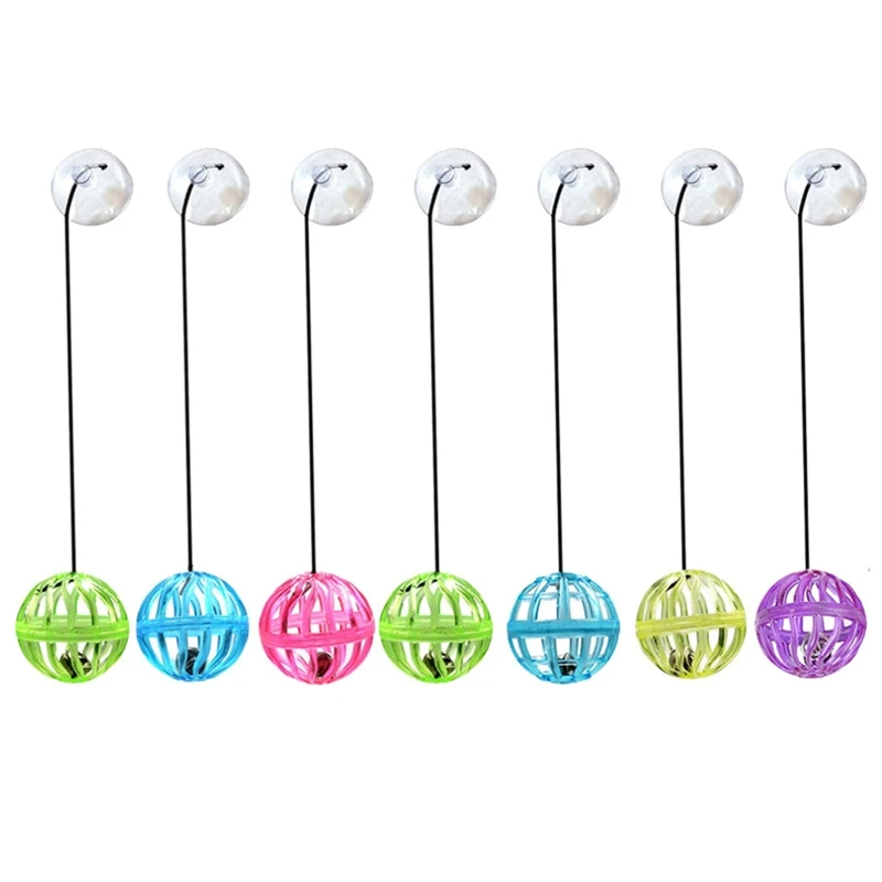 

7 Pack Reptile Toy Bearded Dragon Plastic Ball with Bell Inside for Small Animal