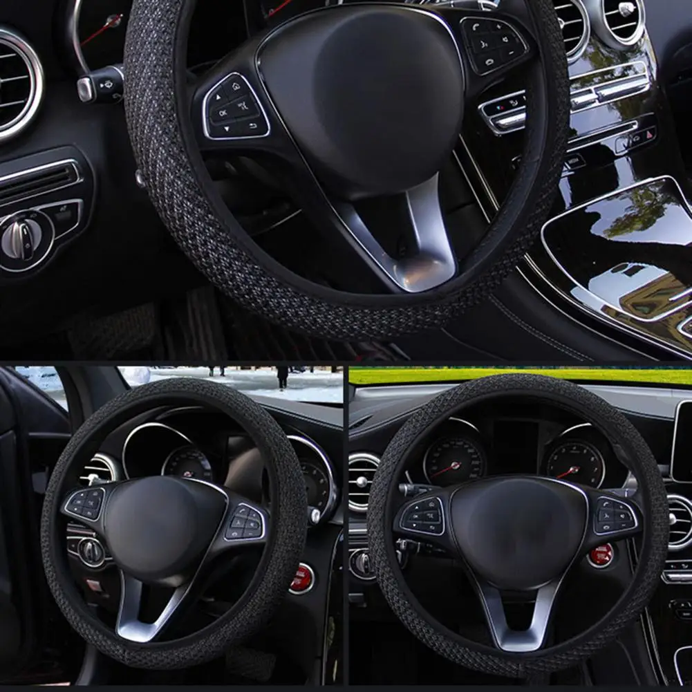 

Sturdy Car Steering Wheel Cover Heat Resistant Enviromental Friendly Elastic Steering Wheel Cover for Van