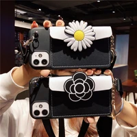 cute 3d luxury flower leather wallet soft phone case for iphone 14 13 12 mini 11 pro max x xr xs 7 8 6 plus se 2020 back cover