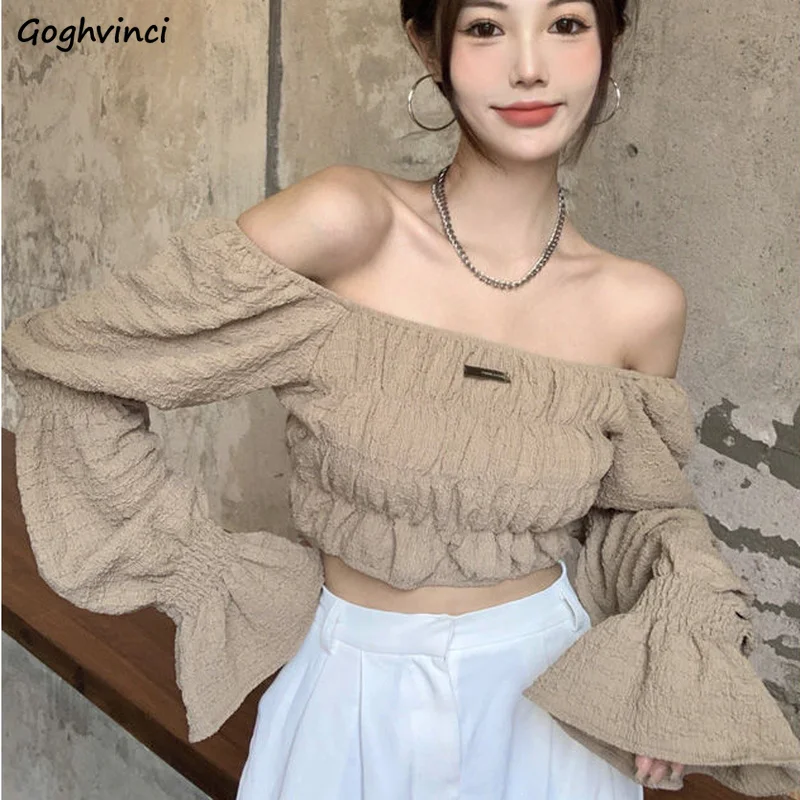 

Blouse Women Sexy Puff Sleeve Lovely Sweet Korean Style All-match Casual Trendy Fashion New Design Ins Popular High Elasticity
