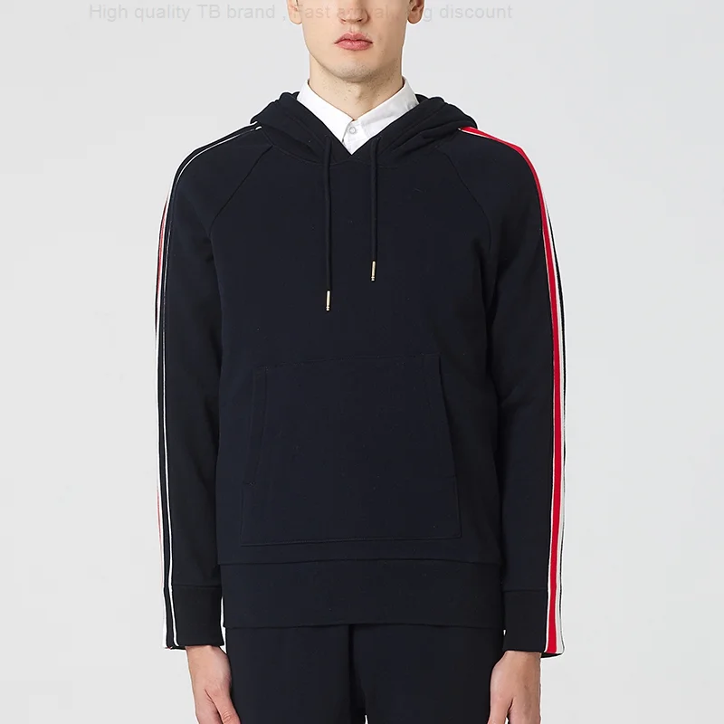 

Sweatshirts TB THOM Men's Pure Cotton Long Sleeve Top Quality Pullovers Korean Fashion Casual Straight Sports Hoodie