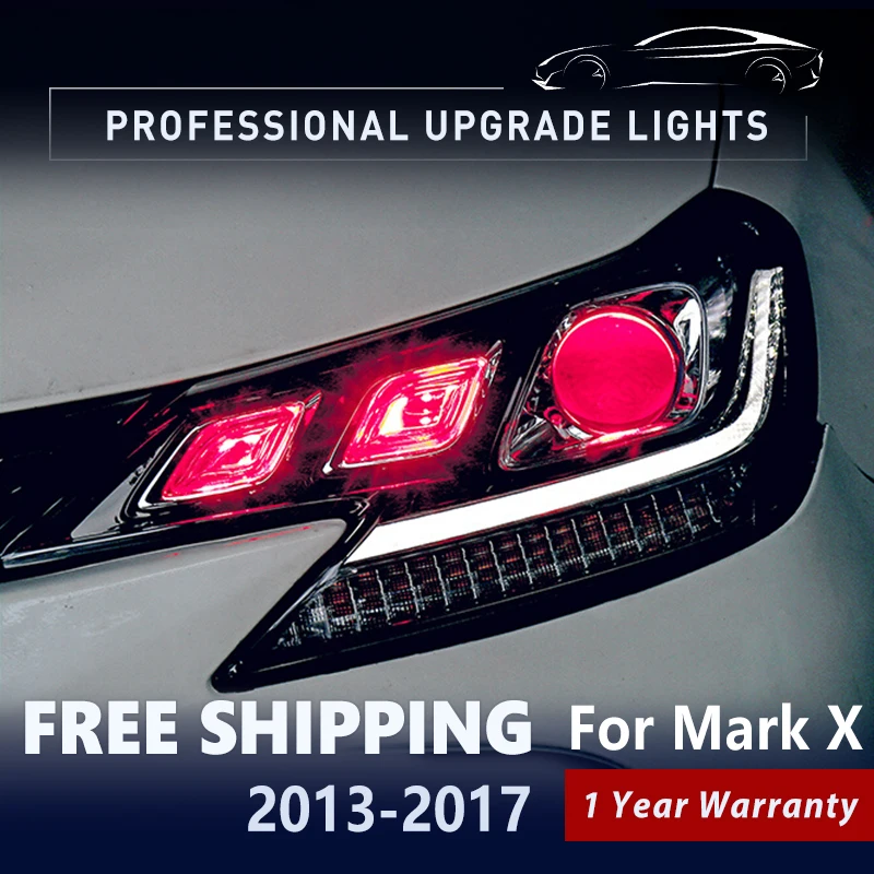 

for Toyota Reiz Head Lamp 2013-2019 New Mark X Angel Eyes Headlights Be-xenon LED Head Lamp LED DRL