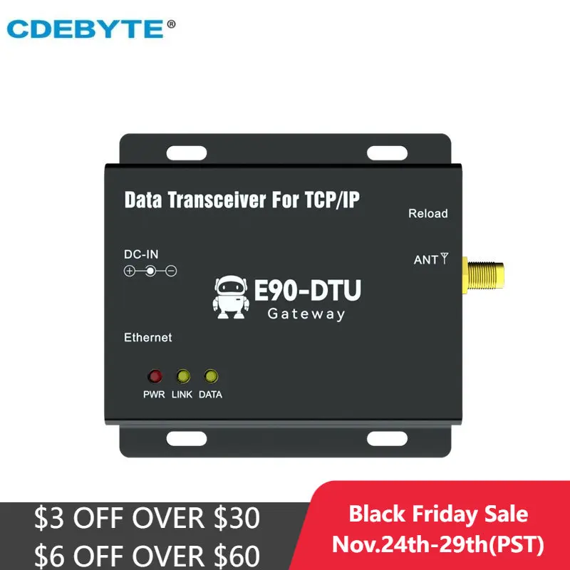 Ethernet Gateway LoRa 915MHz CDEBYTE E90-DTU(900SL22-ETH)-V2.0 MQTT 22dBm DC 8V~28V 5km RSSI SMA-K TCP UDP Transceiver Modem