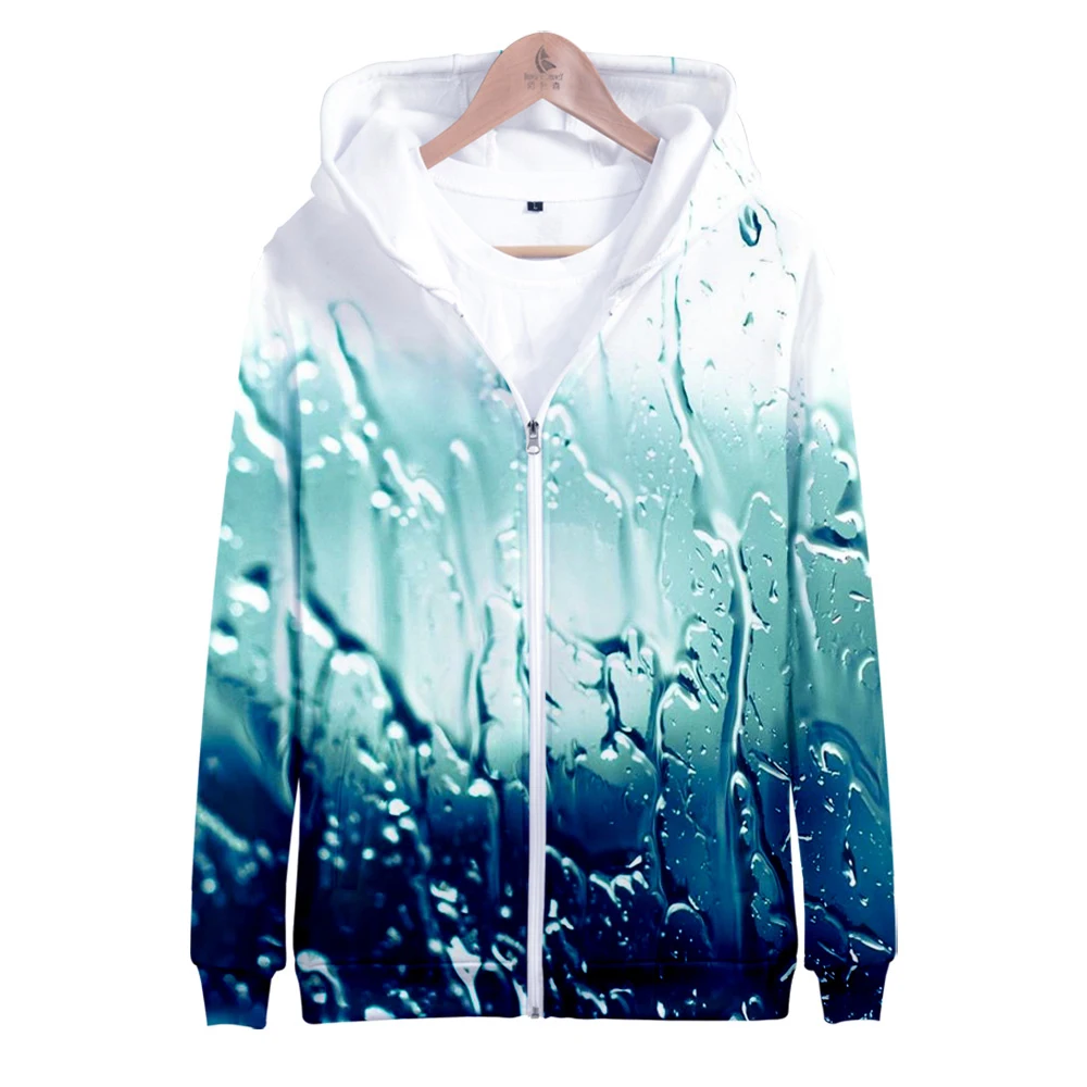 

zipper sweatshirt Men's and women's clothing high street trend couple Fashion pure cotton zipper jacket hip hop rainwater