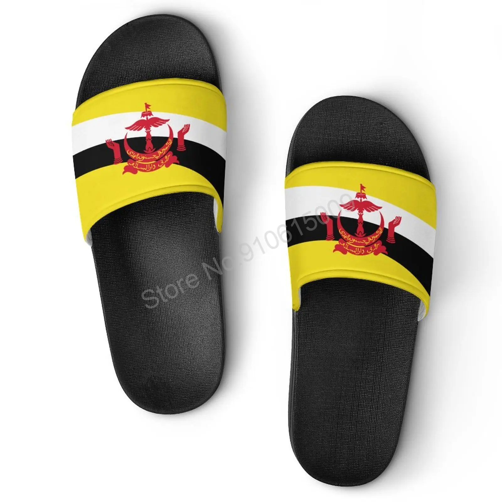 

Brunei Flag Men Women Slippers Summer Beach Sandals Casual Indoor Outdoor Comfortable Footwear 36-45