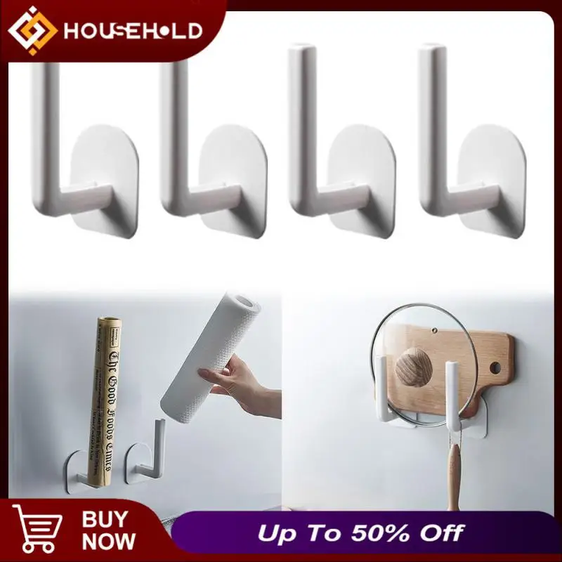 

2/4/6PCS 1 Pcs Towel Roll Dispenser Paper Towel Holder Wall-mounted Cloth Hangers Tissue Hanger Multi-functional L-shape