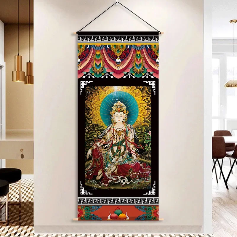 Тибетская манджусри Бодхисаттва декоративная картина Шакьямуни тханка статуя