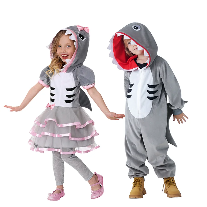 

Малыш семья акула дети Хэллоуин косплей костюмы для девочки акула костюм платье для мальчика Акула комбинезон толстовка костюм акулы для вечеринки