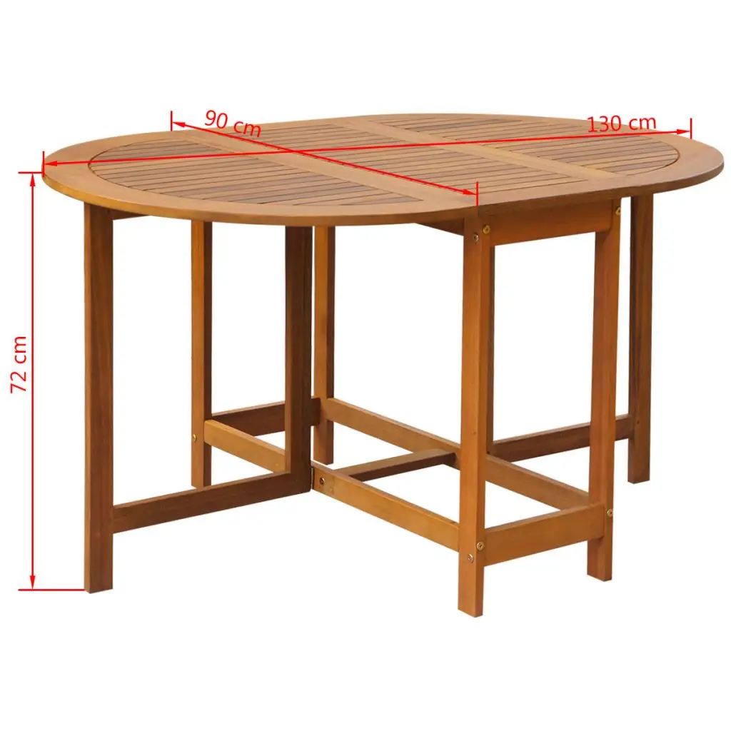 

Outdoor Patio Table Garden Deck Outside Porch Furniture Balcon Home Decor 51.1"x35.4"x28.3" Solid Acacia Wood