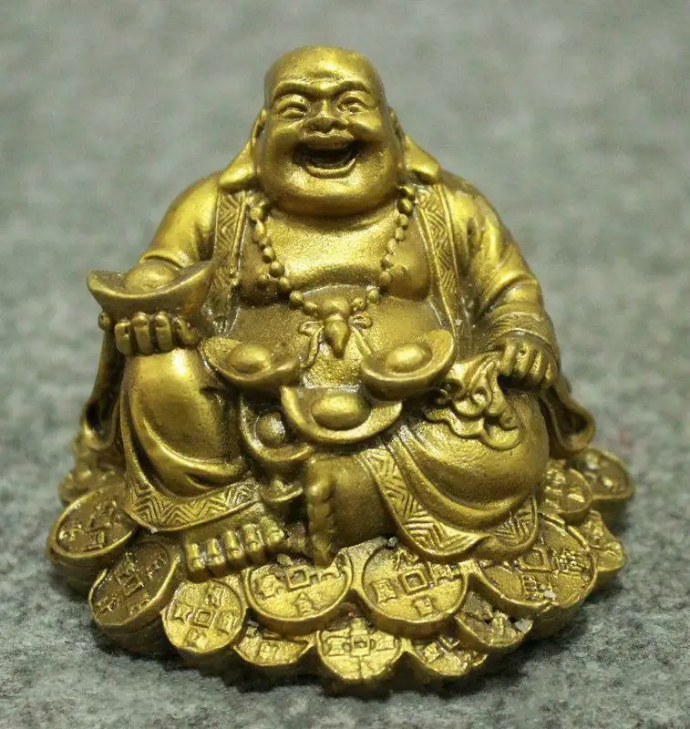 

Китайская латунная буддистская статуя Будды счастливого смеха от YuanBao