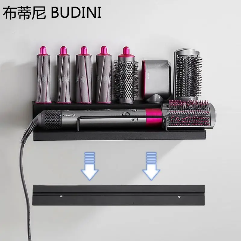 suitable for dyson airwrap wall mounted shelf dryer and hair curler holder storage rack hair care tool organizer stand bracket free global shipping