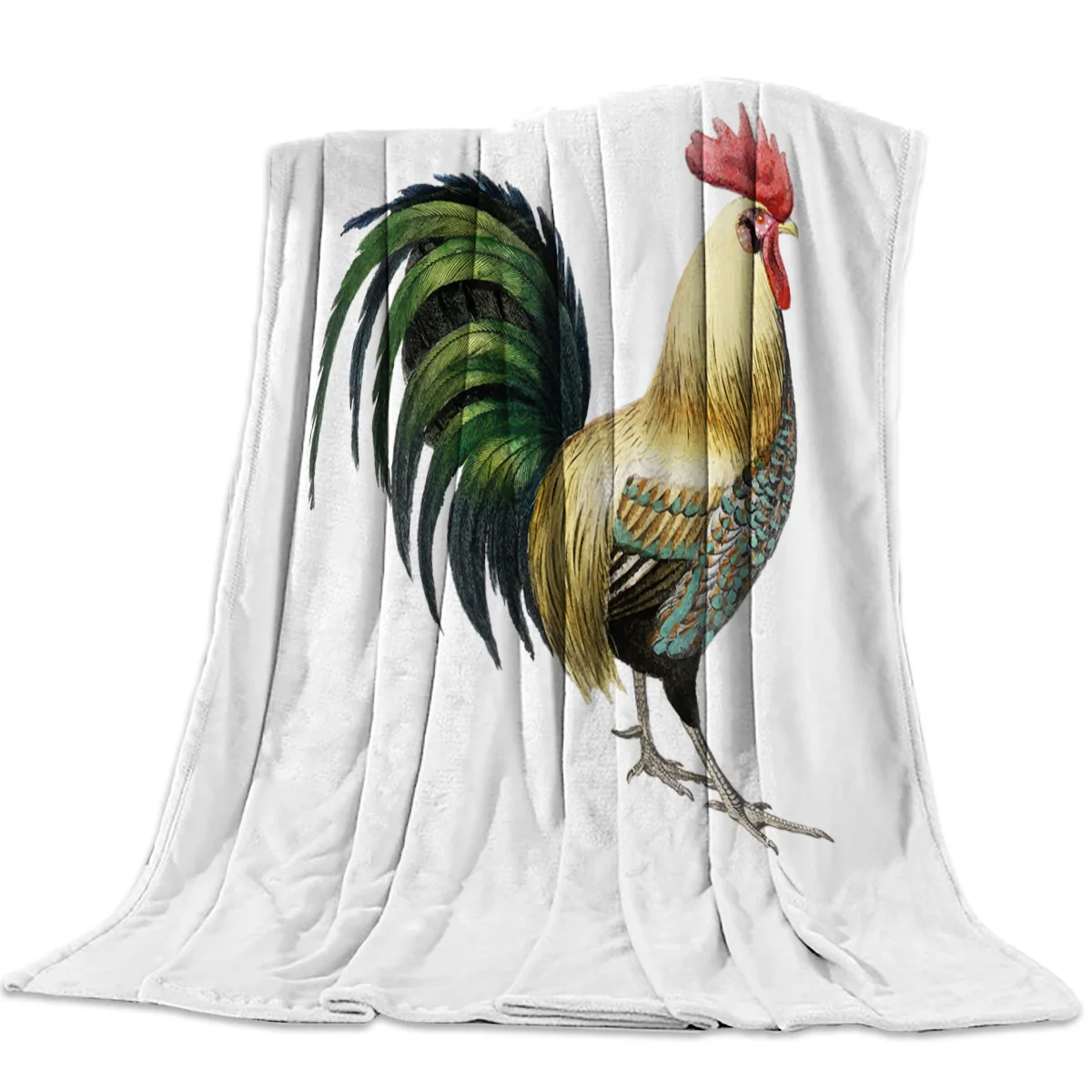 

Pattern Flannel Throw Blanket Super Soft Comfortable Warm Sofa Bed Travel Home Decor Kids Adults Camping Gift Retro Chicken Nap