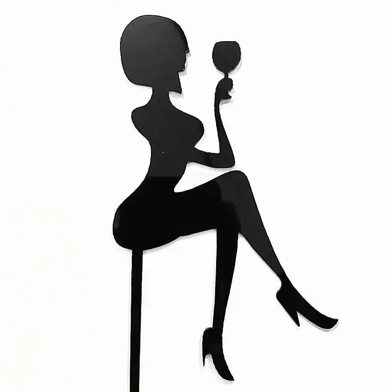 

Золотой черный акриловый топпер для торта