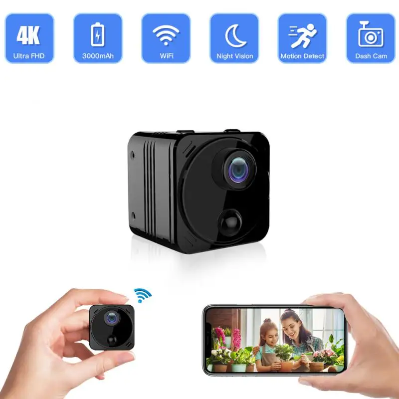 

Motion Detection Smart Home Portable Nanny Camera Wifi Wireless 160 Degrees Alarm Camera For Baby Kids 4k Camera Remote Mini