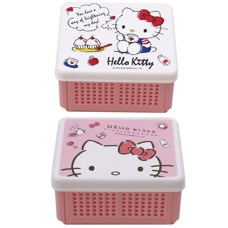 

Контейнер для хранения Sanrios мультяшный милый Hello Kitty, 13 см, Пластиковый Полипропиленовый складной комбинированный настольный игрушечный милый простой контейнер для хранения продуктов