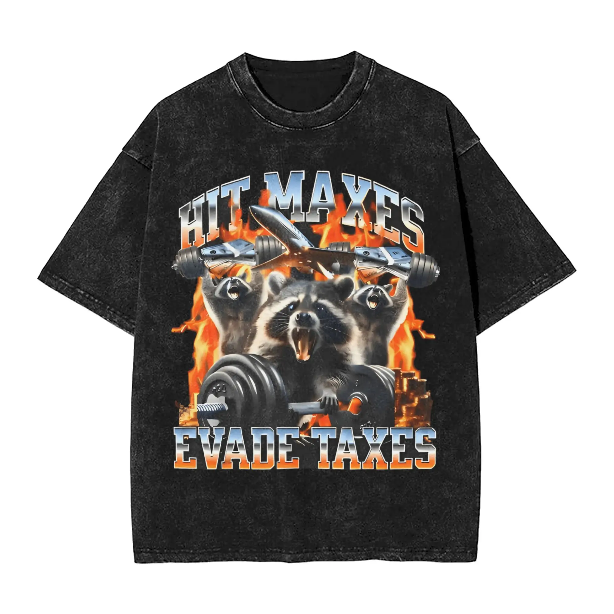 Футболка для пар Hit Maxes Evade Taxes стираные футболки Harajuku Meme летние Y2K хлопковые топы с