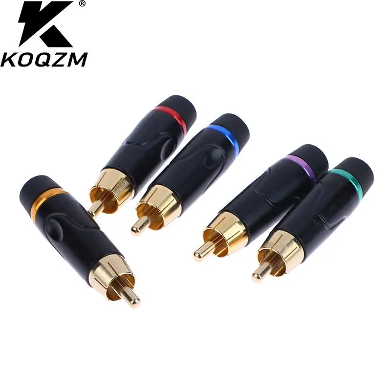 

Hifi RCA Male Plug Pure Copper Gold Plating 6mm RCA Connector Solder Video Audio Adapter RCA Socket Terminals Speaker Cable