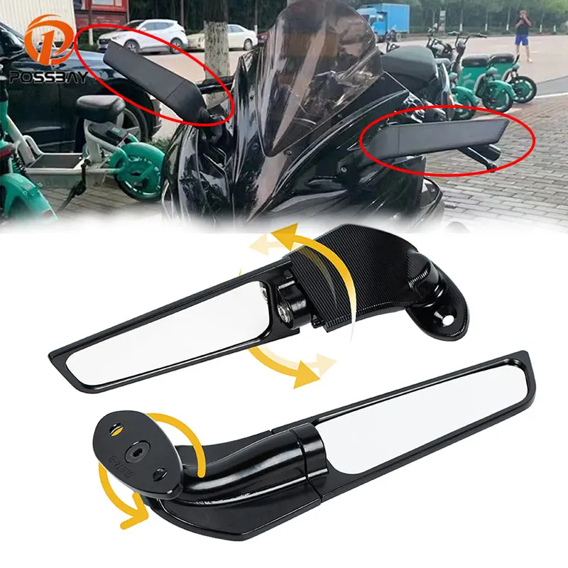 

2PCS Modified Wind Wing Adjustable Rotating Rearview Mirror For KAWASKi Ninja 250sl 250R-650R 2013-2021Motorcycle Side Mirrors