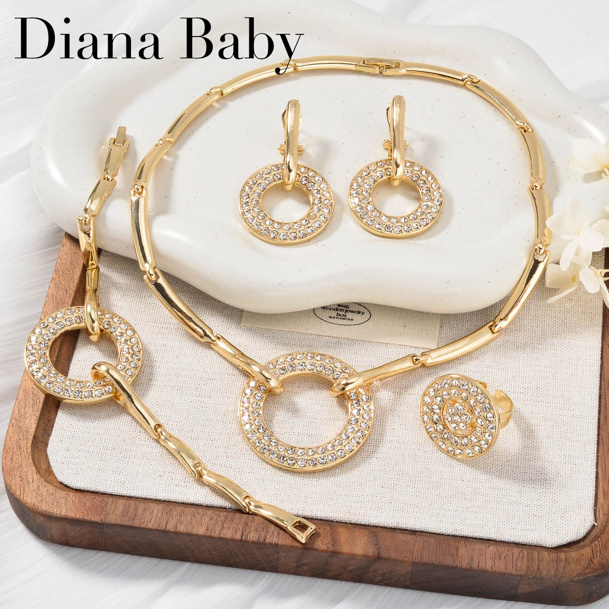 Женское позолоченное роскошное круглое ожерелье-браслет с подвеской блестящие