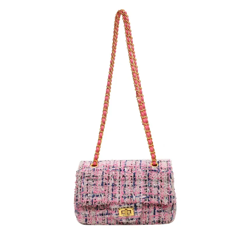 

Brand women's handbag best-selling new color wool shoulder bag women's crossbody bag fashion chain small square bag