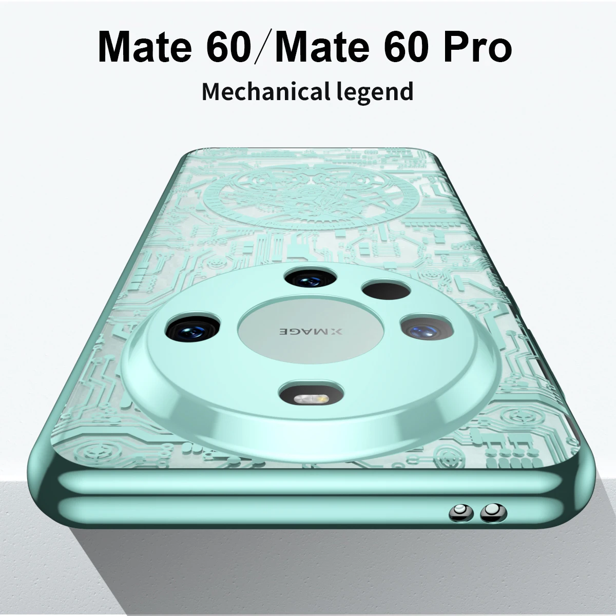 

For Huawei Mate 60 Pro Case Mechanical Plating Clear Fashion Shockproof Hard Transparent Lens Protector Phone Cover Mate 60
