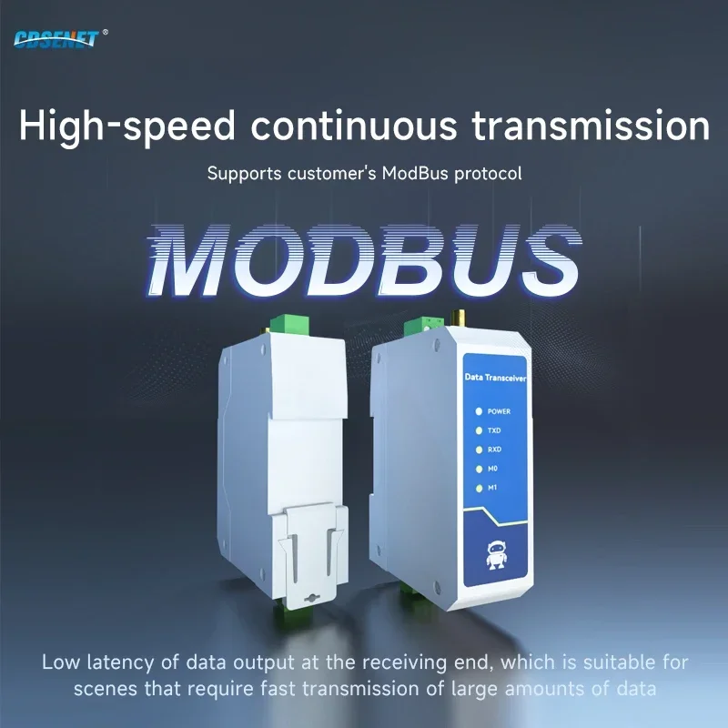 Беспроводное цифровое радио 433 МГц CDSENET E95-DTU (433C30-485) 30 дБм 10 км Modbus Watchdog Din-рейка