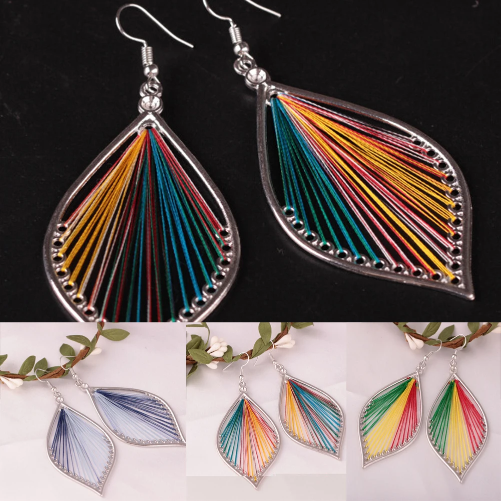 

1 Pair Fashion Design Unique Big Natural Leaf Shape Earrings Dangle Drop Long Earrings For Women Wedding Jewelry Gift
