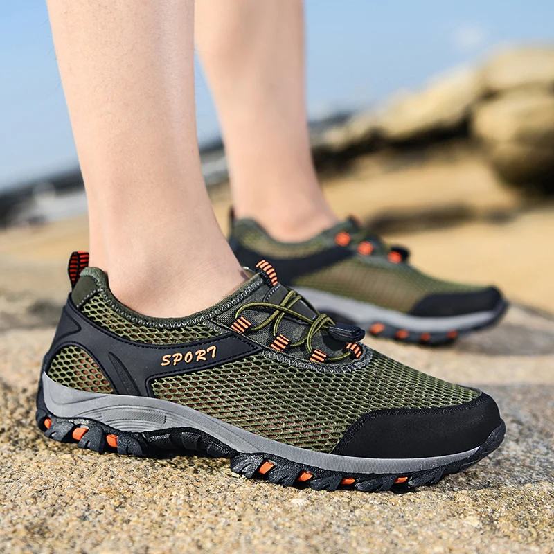 Summer Breathable Men Hiking Shoes 